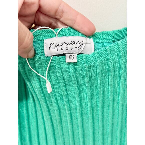 NWOT Runway Scout Alexa Sleeveless Knit Midi Slip Dress Emerald Green Women's XS - Picture 5 of 6